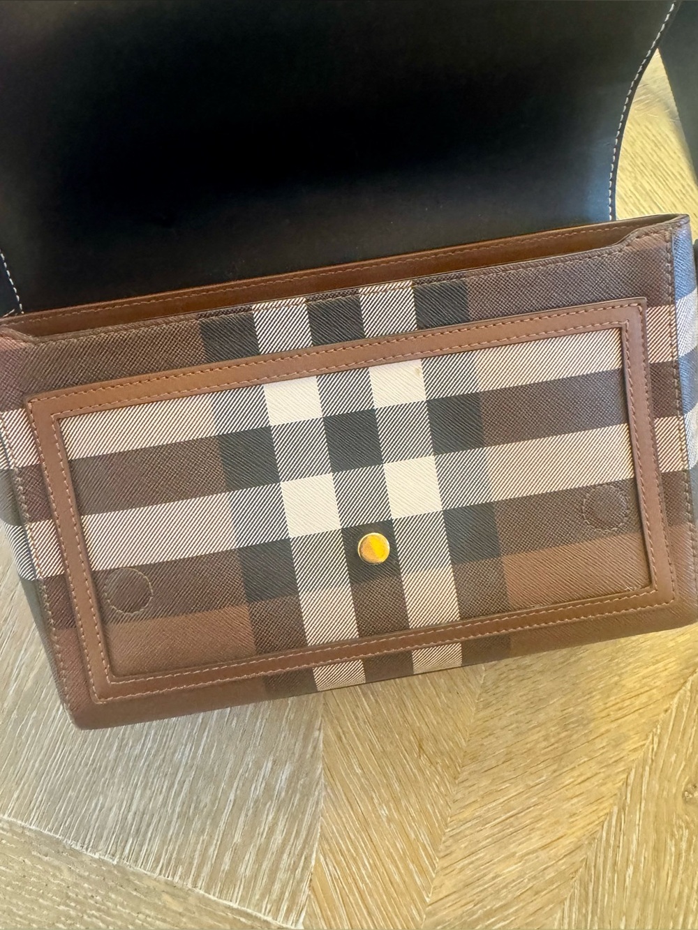 Burberry Note Giant Check E-Canvas Crossbody Bag - Picture 7 of 14